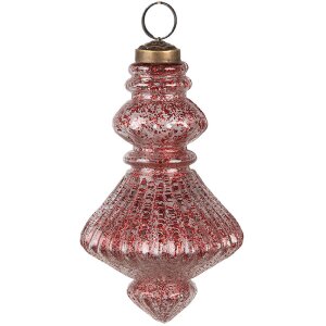 Clayre & Eef 6GL4512 Christbaumkugel Set 4 Rot Glas 29x18x9cm Ø8x15cm