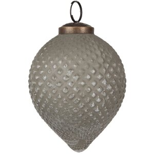 Clayre & Eef 6GL4516 Christbaumkugel Grau Glas...