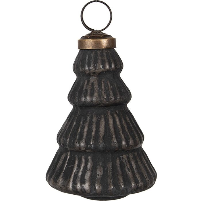 Clayre & Eef 6GL4679 Christbaumkugel Ø 6x9 cm Schwarz