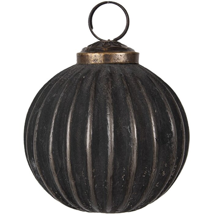 Clayre & Eef 6GL4690 Christbaumkugel Schwarz Ø 7x7 cm