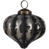 Clayre & Eef 6GL4691 Pom de Crăciun Bauble Sticlă Ø 8x8 cm Negru Gri
