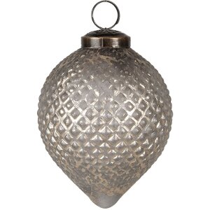 Clayre & Eef 6GL4694 Christbaumkugel Grau Gold...