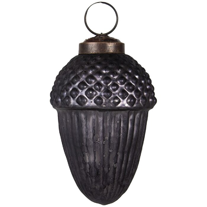 Clayre & Eef 6GL4699 Pom de Crăciun din sticlă gri Ø 5x9 cm