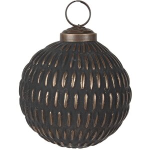 Clayre & Eef 6GL4704 Christbaumkugel Grau Goldfarbig...