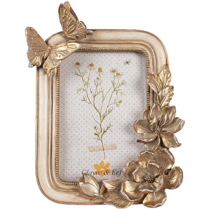 Clayre & Eef 2F1101 Fotorahmen Goldfarbig 17x3x23 cm / 10x15 cm
