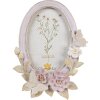 Clayre & Eef 2F1102 Fotorahmen Oval Violett Beige 16x3x20 cm 10x15 cm