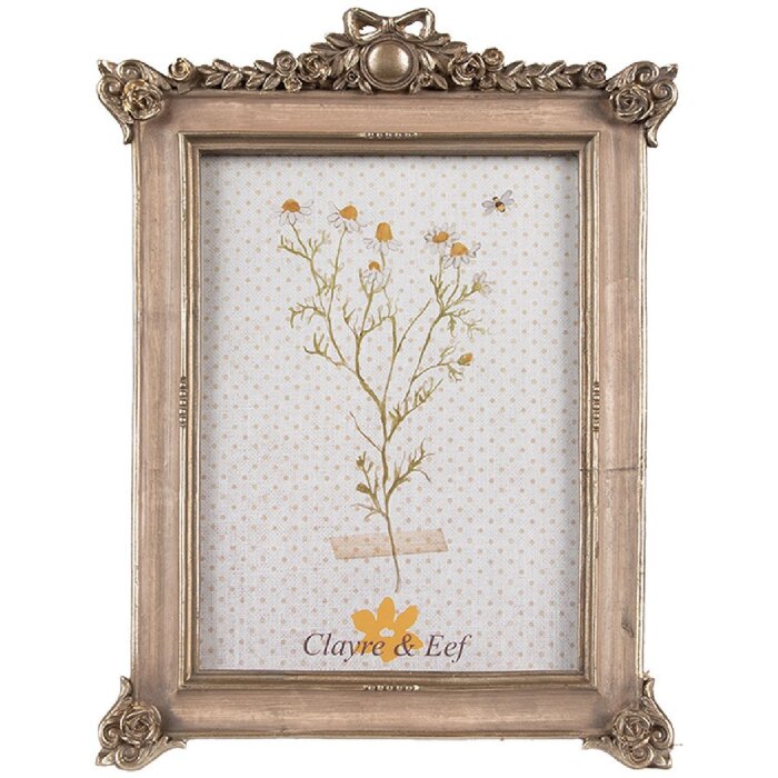 Clayre & Eef 2F1111 Bilderrahmen Goldfarbig 15x2x22 cm 10x15 cm