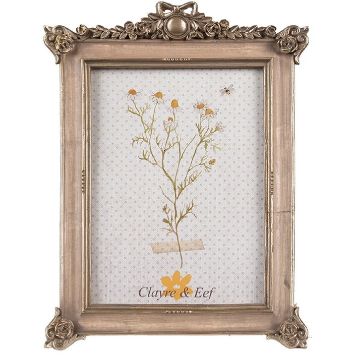 Clayre & Eef 2F1112 Fotorahmen Goldfarbig 18x2x24 cm 13x18 cm Romantisch
