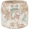 Clayre & Eef 6TE0539S Ghiveci de flori teracotă bej verde Ø 11x9 cm