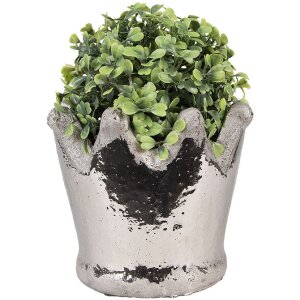 Clayre & Eef 6TE0540M Blumentopf Terrakotta Silber Ø 15x14 cm