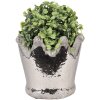 Clayre & Eef 6TE0540M Blumentopf Terrakotta Silber Ø 15x14 cm