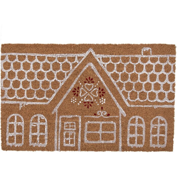 Clayre & Eef GBBMC-2 Türmatte Landhausstil Braun Weiß 75x45x1 cm