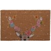 Clayre & Eef MC249 Covoraș pentru ușă Brown Pink 75x45x1 cm Romantic Coconut Fibre PVC