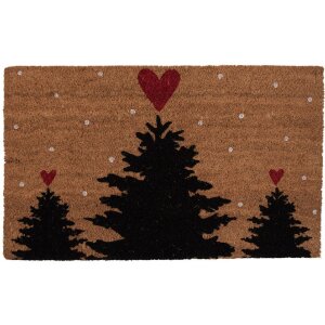 Clayre & Eef MC250 Türmatte Herzen Tannen 75x45 cm