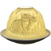 Clayre & Eef 6CE1807 Teelichthalter Katze Ø 12x8 cm Weiß