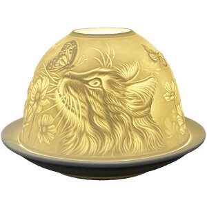 Clayre & Eef 6CE1809 Teelichthalter Porzellan Katze...