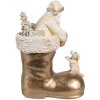 Clayre & Eef 6PR4167 Dekoration Weihnachtsmann im goldenen Stiefel 12x7x16 cm