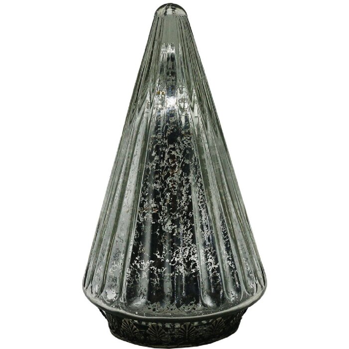 Clayre & Eef 6GL4571ZI Pom de Crăciun cu LED Ø 11x19 cm argintiu