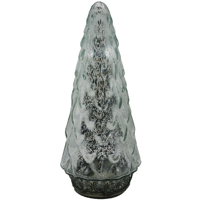 Clayre & Eef Weihnachtsbaum LED Ø 11x24 cm Glas Silber