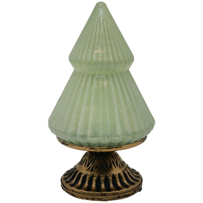 Clayre & Eef 6GL4581 Pom de Crăciun cu LED verde Ø 10x18 cm