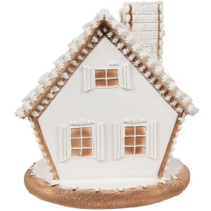 Clayre & Eef 6PR4349 Dekoration Haus mit LED 17x16x17 cm 3xAAA