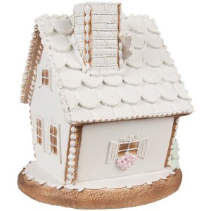 Clayre & Eef 6PR4349 Dekoration Haus mit LED 17x16x17 cm 3xAAA