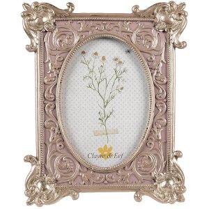 Clayre & Eef 2F1115 Fotorahmen Silberfarbig Rosa...