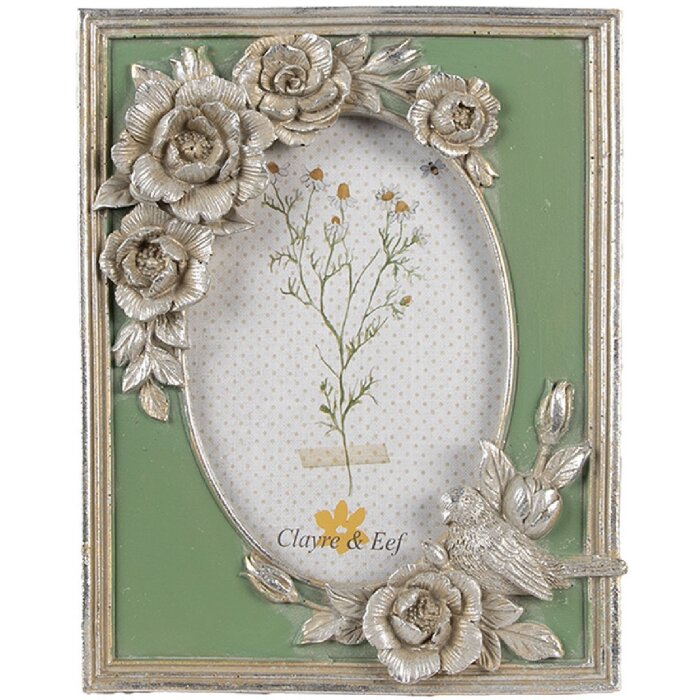 Clayre & Eef 2F1116 Fotorahmen Silberfarbig 16x2x21 cm 10x15 cm