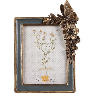 Clayre & Eef 2F1126 Fotorahmen 18x3x26 cm 13x18 cm Blau Gold