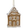 Clayre & Eef 6PR4212 Decorațiune pandantiv Casă maro alb 6x4x9 cm