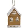 Clayre & Eef 6PR4212 Decorațiune pandantiv Casă maro alb 6x4x9 cm