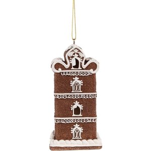 Clayre & Eef 6PR4360 Decorațiune pandantiv casă de turtă dulce cu LED 6x6x12 cm