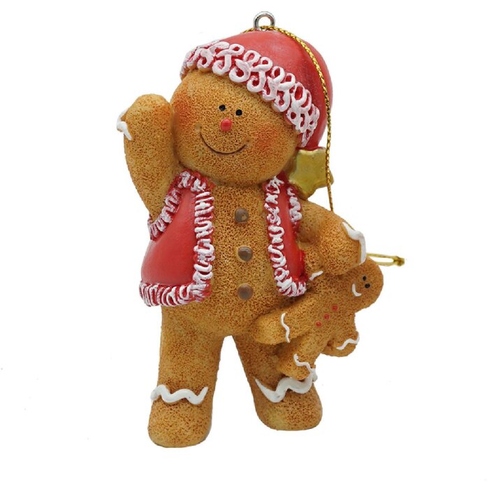 Clayre & Eef 6PR4336 Agățător de decorațiuni Om de turtă dulce 6x4x9 cm