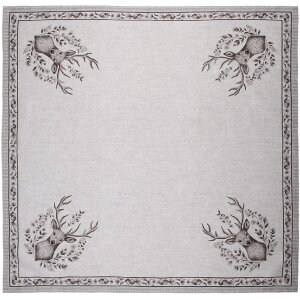 Clayre & Eef GTW01 Tischdecke Hirschmotiv 100x100 cm