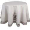 Clayre & Eef GTW07 Tischdecke Hirschmotiv Beige Ø 170 cm