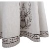 Clayre & Eef GTW07 Tischdecke Hirschmotiv Beige Ø 170 cm