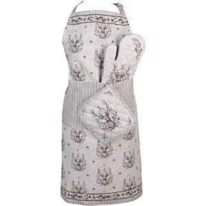 Clayre & Eef GTW41 Schürze Hirschmuster 70x85 cm