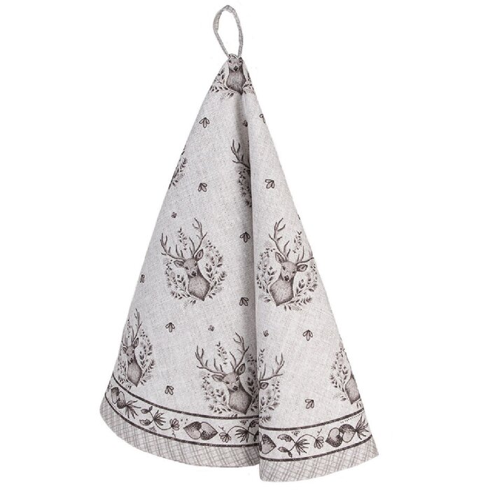 Clayre & Eef GTW48 Küchentuch Hirschmuster Ø 80 cm