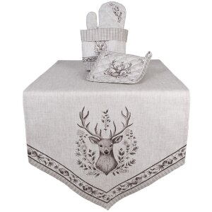 Clayre & Eef GTW65 Ruletă de masă model căprioară 50x160 cm Bej