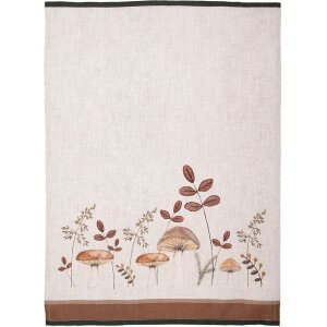 Clayre & Eef LFJ42-2 Küchentuch mit Pilzen Beige 50x70 cm