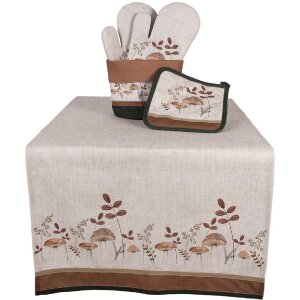 Clayre & Eef LFJ50 Brotkörbchen Ø 15x16 cm Pilzmuster Braun Beige