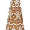 Clayre & Eef 6PR4362 Dekoration Weihnachtsbaum Ø 14x37 cm Braun Weiß