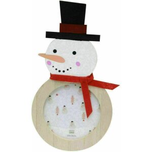 Deknudt S66FK2 Weihnachtsdeko Holz Schneemann Natur