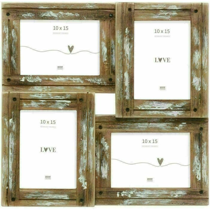 Deknudt S67UD1 Cadru Galleria driftwood alb pentru 4 imagini maro natural 10x15 cm