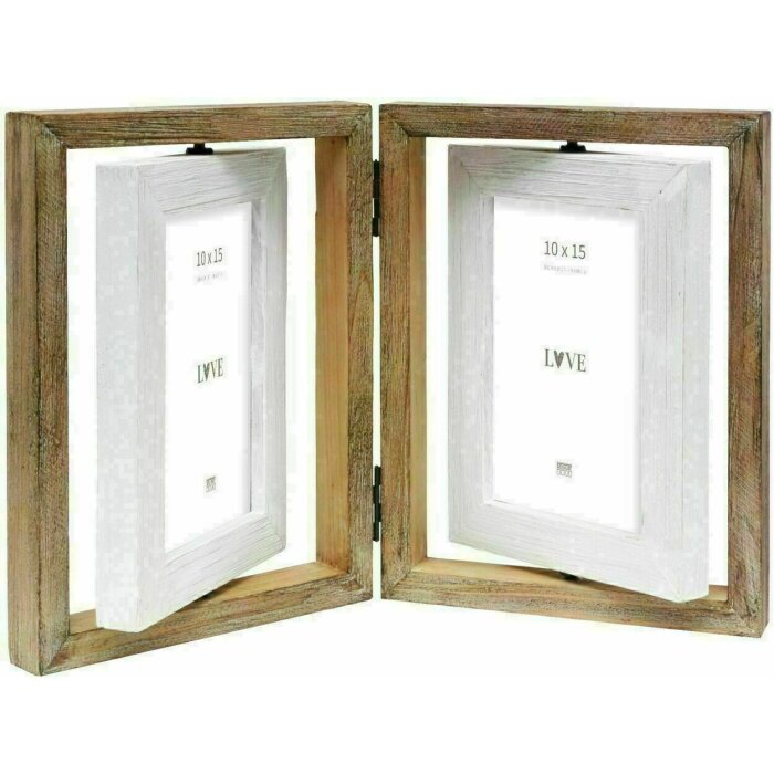 Deknudt S67UE1 Cadru triplu driftwood 2 fotografii combinație alb maro 10x15 cm