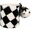 Clayre & Eef 6CEMU0161Z Cană Arlechin negru și alb 13x8x9 cm 350 ml