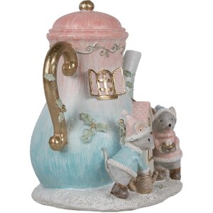 Clayre & Eef 6PR4218 Dekoration Mäusefamilie LED 15x12x16 cm