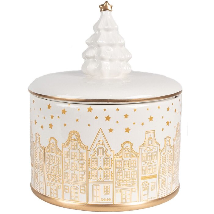 Clayre & Eef 6CE1737 Vorratstopf mit Deckel Ø 15x19 cm