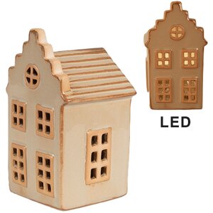Clayre & Eef 6CE1843 Casă decorativă cu LED 6x6x11 cm