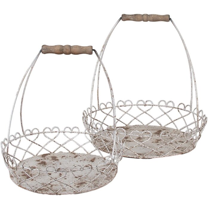 Clayre & Eef 6Y5619 Set coș 2 bucăți Ø 39x42 / Ø 30x34 cm